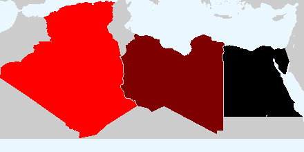 Map showing color gradients.
